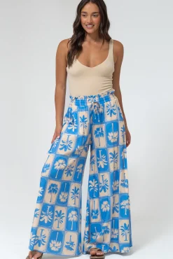 Charli Pants - Paper Bag High Waisted Wide Leg Pants in Maxima Print><noscript><img width=