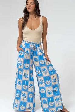 Charli Pants - Paper Bag High Waisted Wide Leg Pants in Maxima Print><noscript><img width=