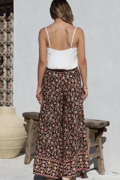 Charli Pants - Paper Bag High Waisted Wide Leg Pants in Amirah Print><noscript><img width=