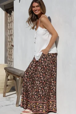 Charli Pants - Paper Bag High Waisted Wide Leg Pants in Amirah Print><noscript><img width=