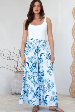 Charli Pants - Paper Bag High Waisted Wide Leg Pants in Runa Print><noscript><img width=