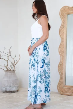 Charli Pants - Paper Bag High Waisted Wide Leg Pants in Runa Print><noscript><img width=