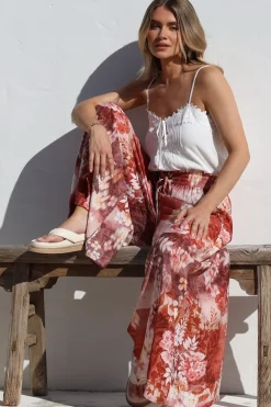 Charli Pants - Paper Bag High Waisted Wide Leg Pants in Ashara Print><noscript><img width=