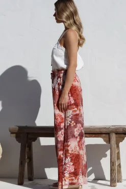 Charli Pants - Paper Bag High Waisted Wide Leg Pants in Ashara Print><noscript><img width=