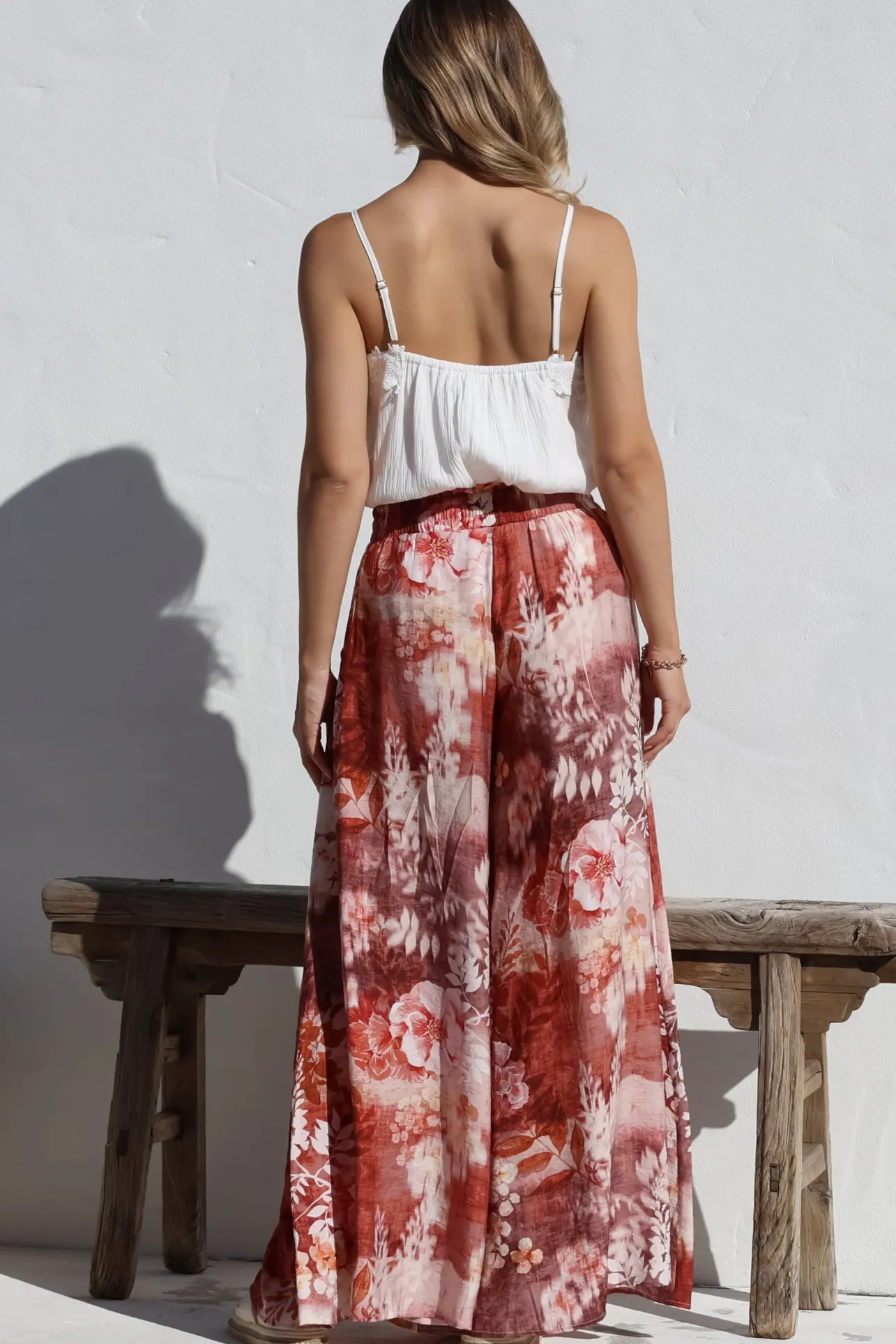 Charli Pants - Paper Bag High Waisted Wide Leg Pants in Ashara Print>Salty Crush Best
