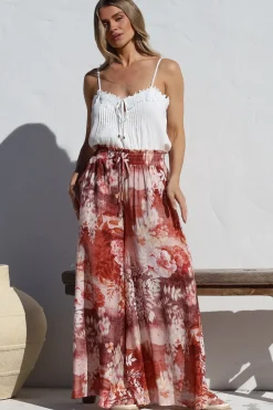 Charli Pants - Paper Bag High Waisted Wide Leg Pants in Ashara Print><noscript><img width=