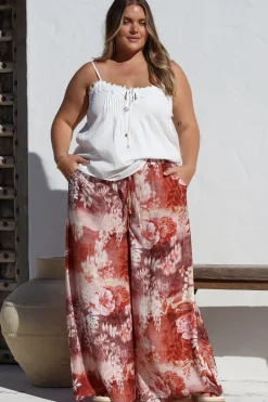 Charli Pants - Paper Bag High Waisted Wide Leg Pants in Ashara Print><noscript><img width=