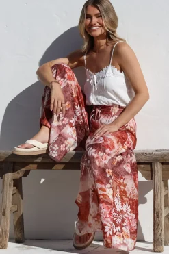 Charli Pants - Paper Bag High Waisted Wide Leg Pants in Ashara Print><noscript><img width=