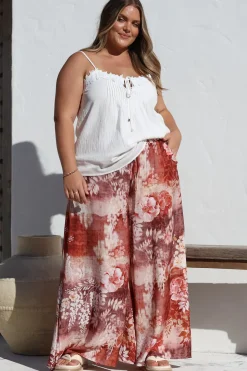 Charli Pants - Paper Bag High Waisted Wide Leg Pants in Ashara Print><noscript><img width=