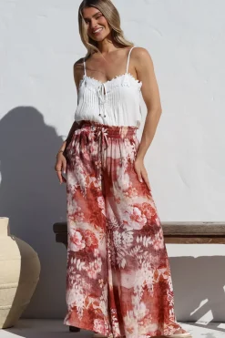 Charli Pants - Paper Bag High Waisted Wide Leg Pants in Ashara Print><noscript><img width=