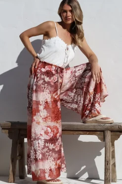 Charli Pants - Paper Bag High Waisted Wide Leg Pants in Ashara Print><noscript><img width=