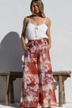 Charli Pants - Paper Bag High Waisted Wide Leg Pants in Ashara Print><noscript><img width=