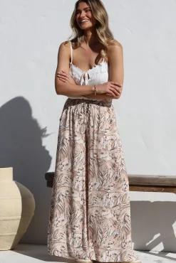 Charli Pants - Paper Bag High Waisted Wide Leg Pants in Akira Print>Salty Crush Outlet