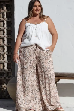 Charli Pants - Paper Bag High Waisted Wide Leg Pants in Akira Print>Salty Crush Outlet