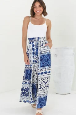 Charli Pants - Paper Bag High Waisted Wide Leg Pants in Halia Print><noscript><img width=