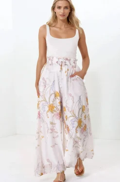 Charli Pants - Paper Bag High Waisted Wide Leg Pants in Sheree Print><noscript><img width=