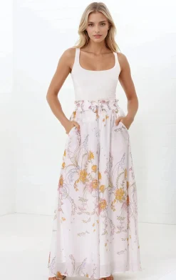 Charli Pants - Paper Bag High Waisted Wide Leg Pants in Sheree Print><noscript><img width=