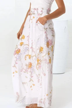Charli Pants - Paper Bag High Waisted Wide Leg Pants in Sheree Print><noscript><img width=