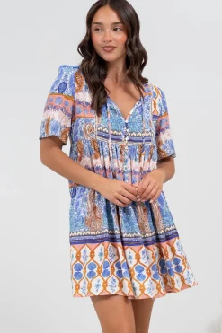 Chia Mini Dress - Babydoll Dress in Belly Print><noscript><img width=