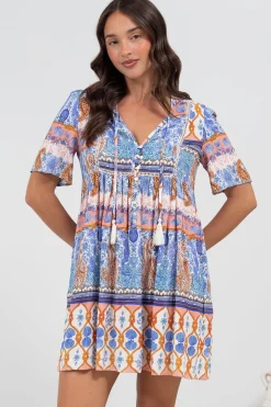 Chia Mini Dress - Babydoll Dress in Belly Print><noscript><img width=