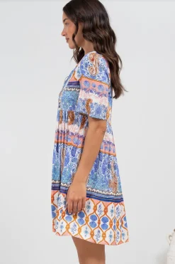 Chia Mini Dress - Babydoll Dress in Belly Print><noscript><img width=
