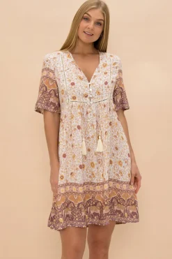 Chia Mini Dress - Babydoll Dress in Livia Print>Salty Crush Discount