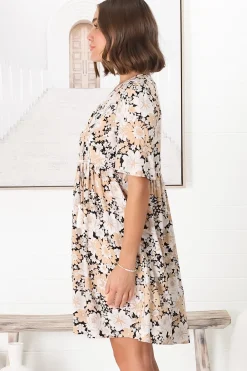 Chia Mini Dress - Babydoll Dress in Lyanna Print><noscript><img width=