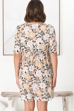 Chia Mini Dress - Babydoll Dress in Lyanna Print><noscript><img width=
