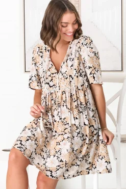 Chia Mini Dress - Babydoll Dress in Lyanna Print><noscript><img width=