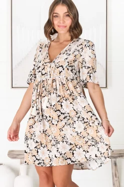 Chia Mini Dress - Babydoll Dress in Lyanna Print><noscript><img width=