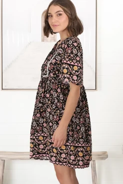 Chia Mini Dress - Babydoll Dress in Floral Amirah Print><noscript><img width=
