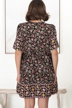 Chia Mini Dress - Babydoll Dress in Floral Amirah Print><noscript><img width=