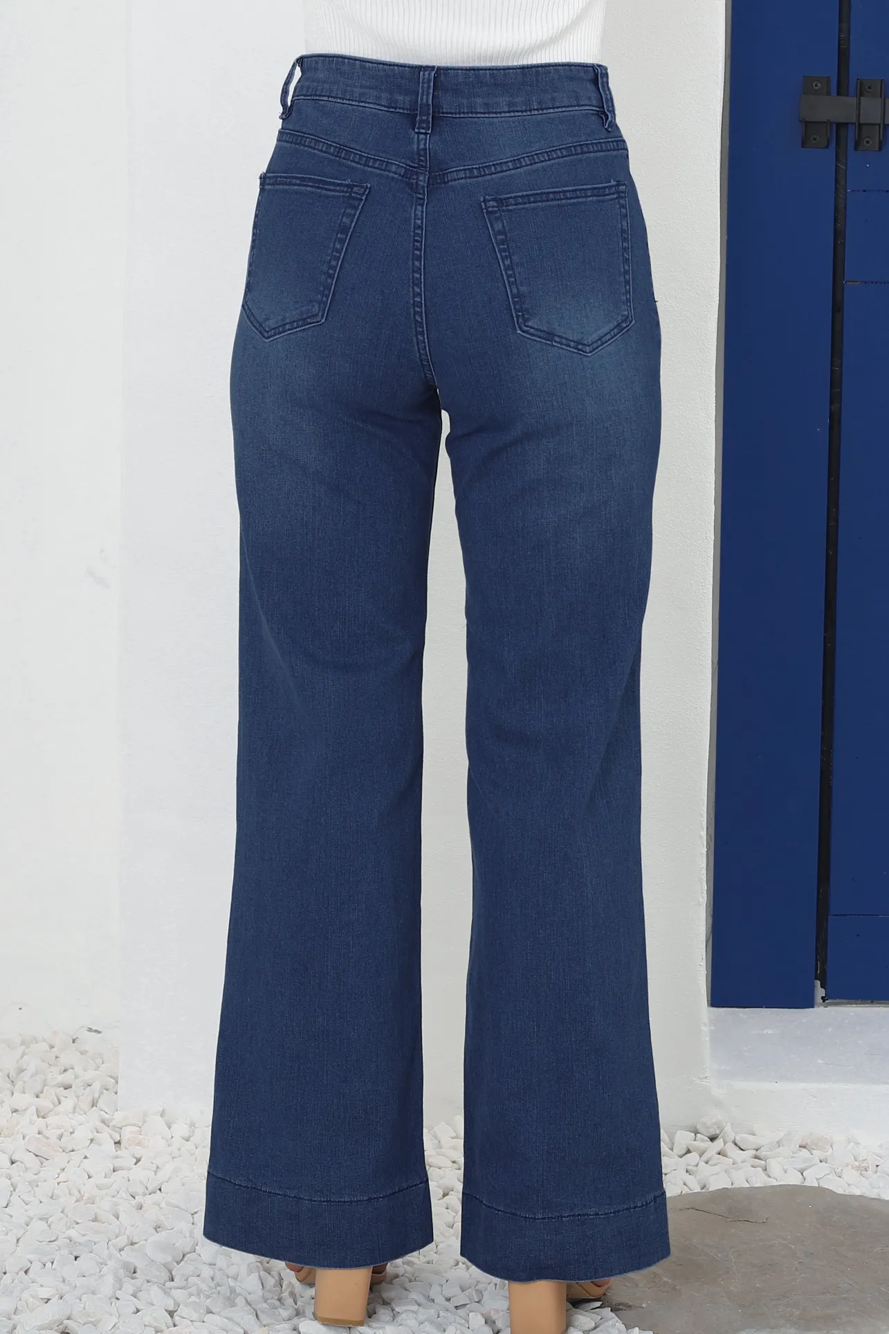 Cindy Wide Leg Jean in Dark Denim>Salty Crush Hot