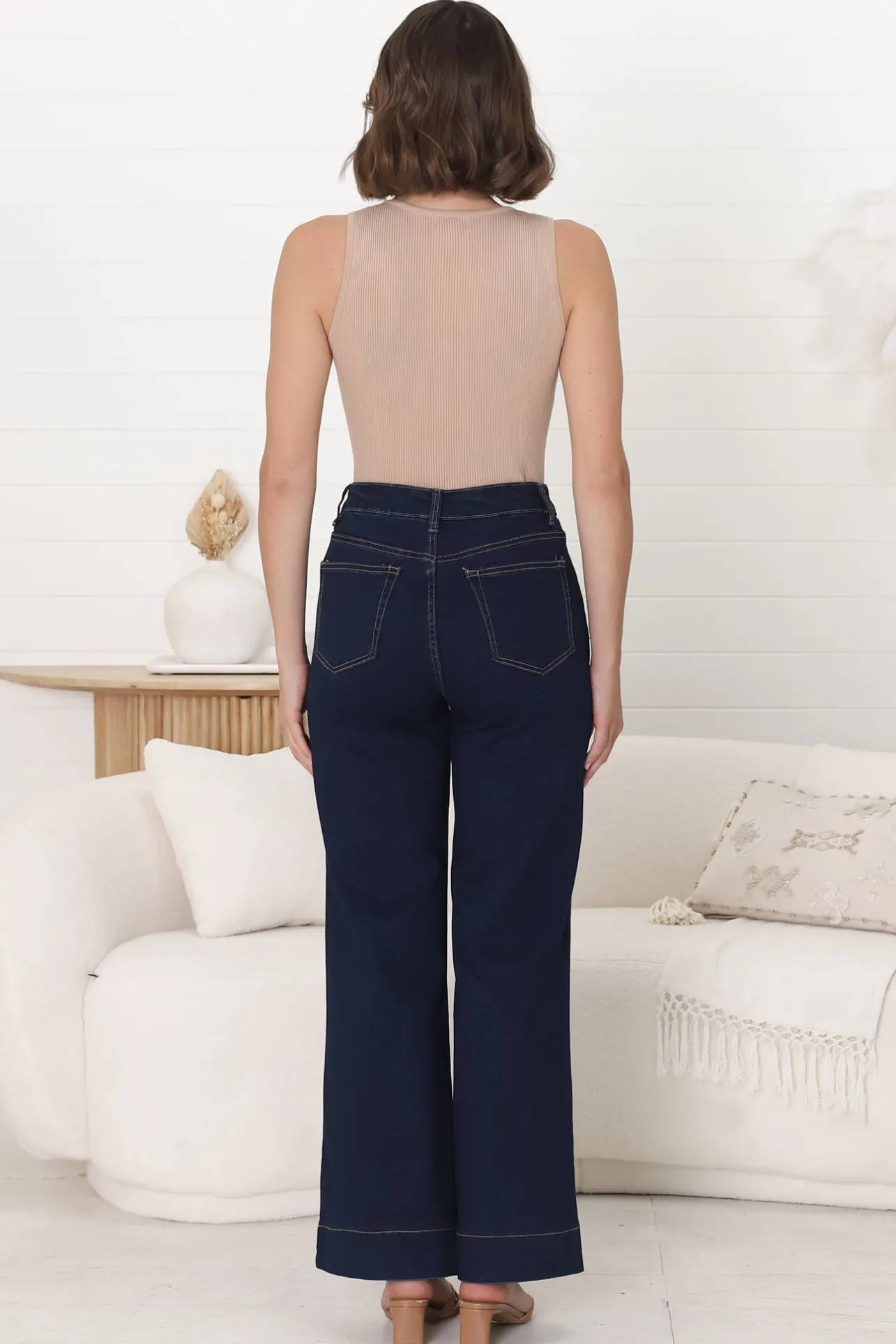 Cindy Wide Leg Jeans in Indigo>Salty Crush Discount