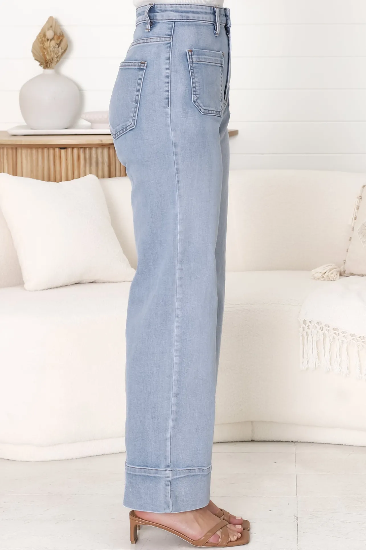 Cindy-Lou Wide Leg Jean in Light Denim>Salty Crush New