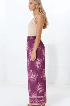 Colson Pants - High Waist Wide Leg Pant in Briella Print Berry><noscript><img width=