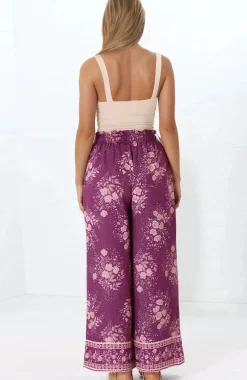 Colson Pants - High Waist Wide Leg Pant in Briella Print Berry><noscript><img width=