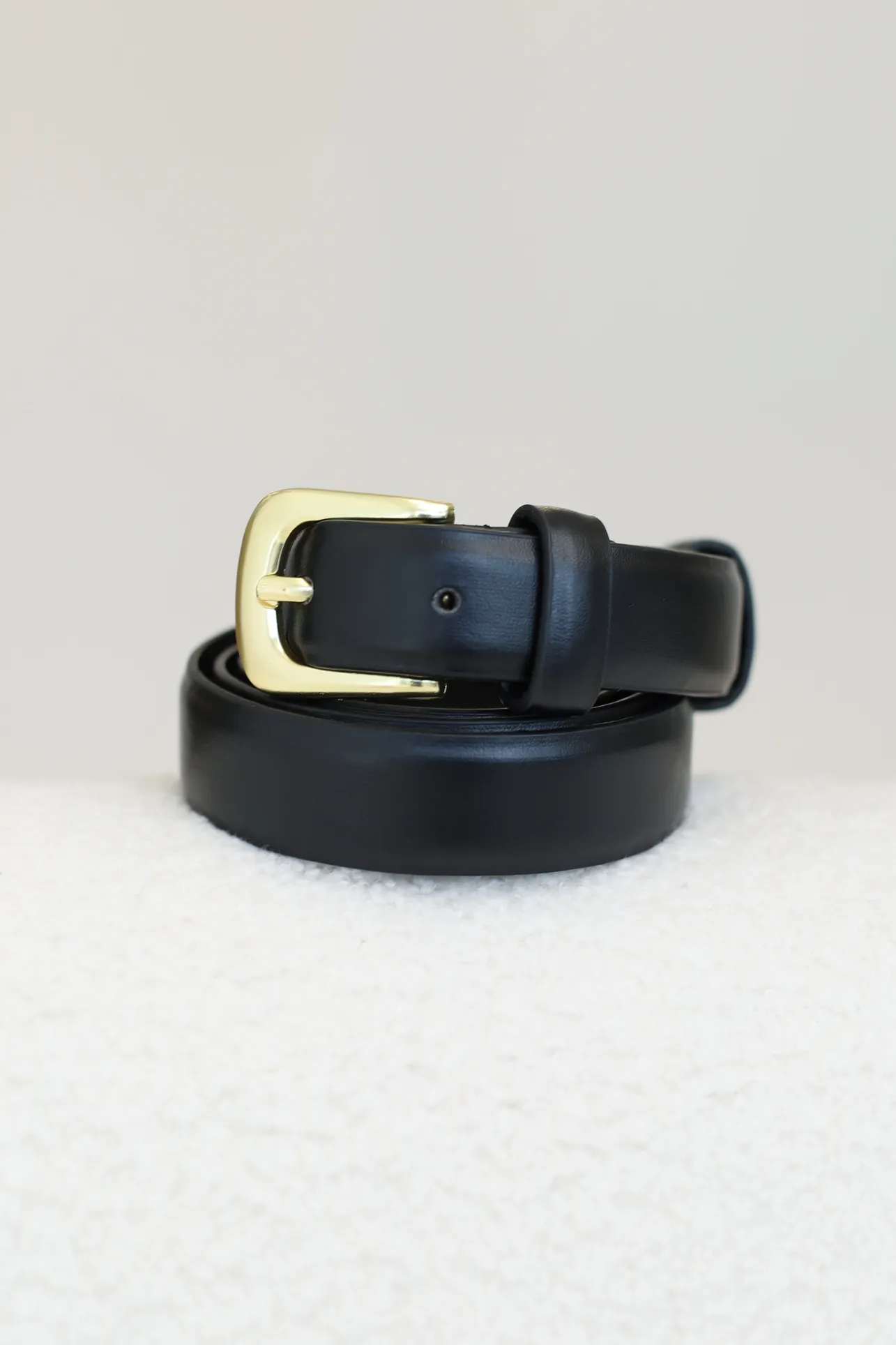 Cruz PU Leather Gold Buckle Thin Belt Set - Black/Brown>Salty Crush Hot