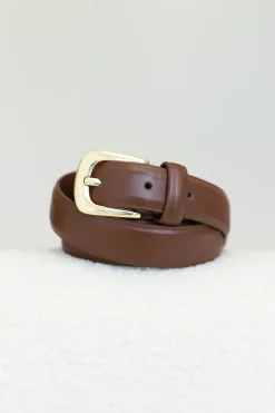 Cruz PU Leather Gold Buckle Thin Belt Set - Black/Brown><noscript><img width=