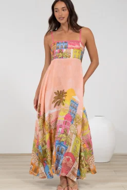 Danica Maxi Dress - Adjustable Spaghetti Strap Sun Dress in Tullia Print><noscript><img width=
