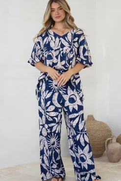 Dudah Pants - High Waisted Wide Leg Pants in Moonshadow Print><noscript><img width=