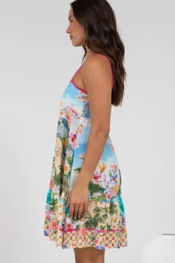 Essie Mini Dress - Sun Dress With Shirred Back In Della Print><noscript><img width=