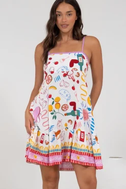 Essie Mini Dress - Sun Dress With Shirred Back In Dolce Vita><noscript><img width=