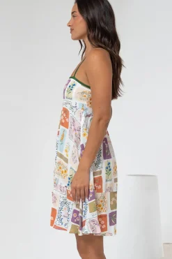 Essie Mini Dress - Sun Dress With Shirred Back In Reina Print><noscript><img width=