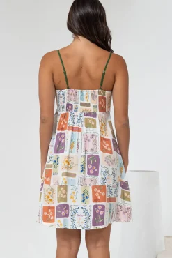 Essie Mini Dress - Sun Dress With Shirred Back In Reina Print><noscript><img width=