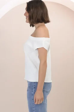 Ethel Knit Top - Sleeveless Crew Neck Knit in White><noscript><img width=