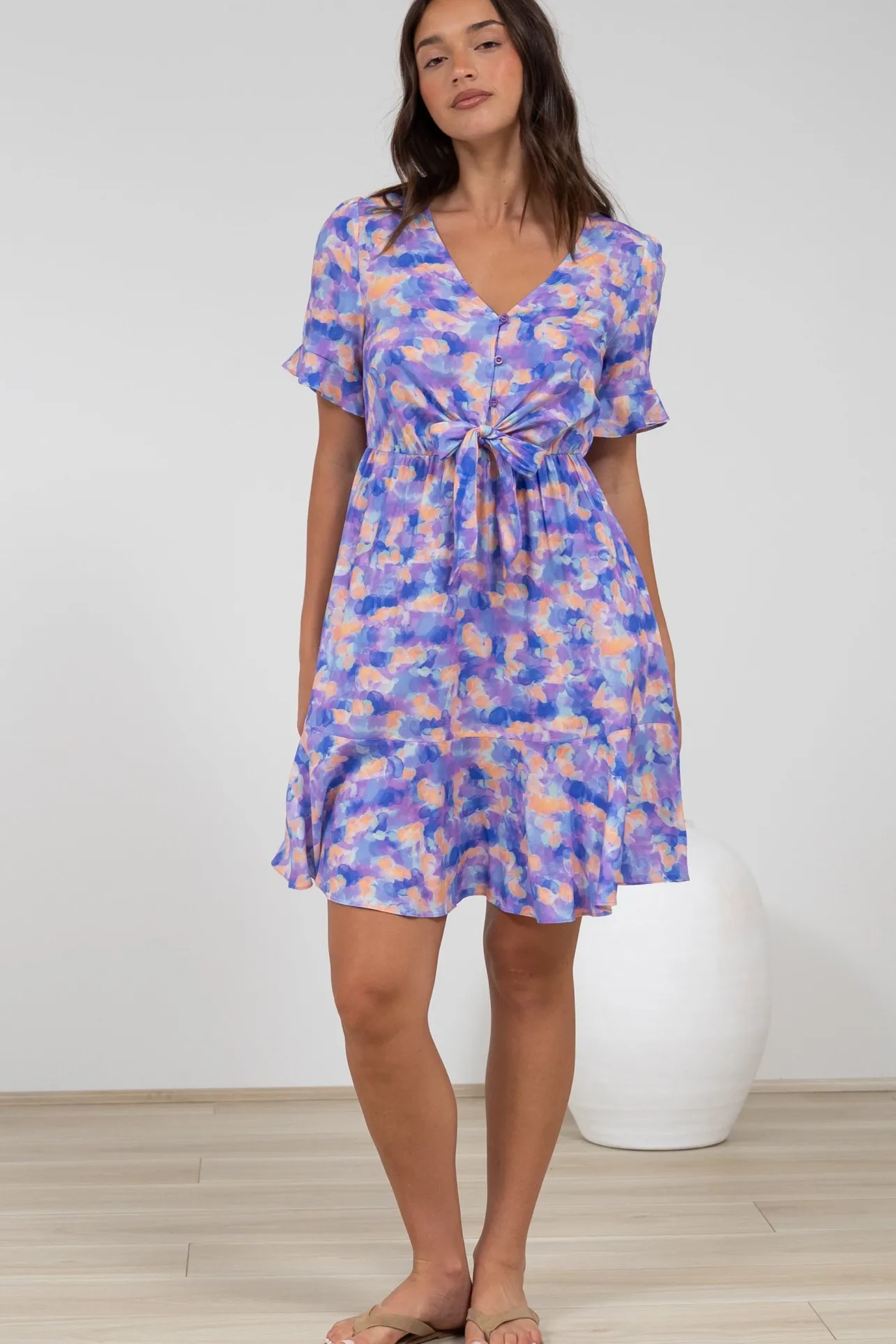 Handel Mini Dress in Confetti Print Purple>Salty Crush Best