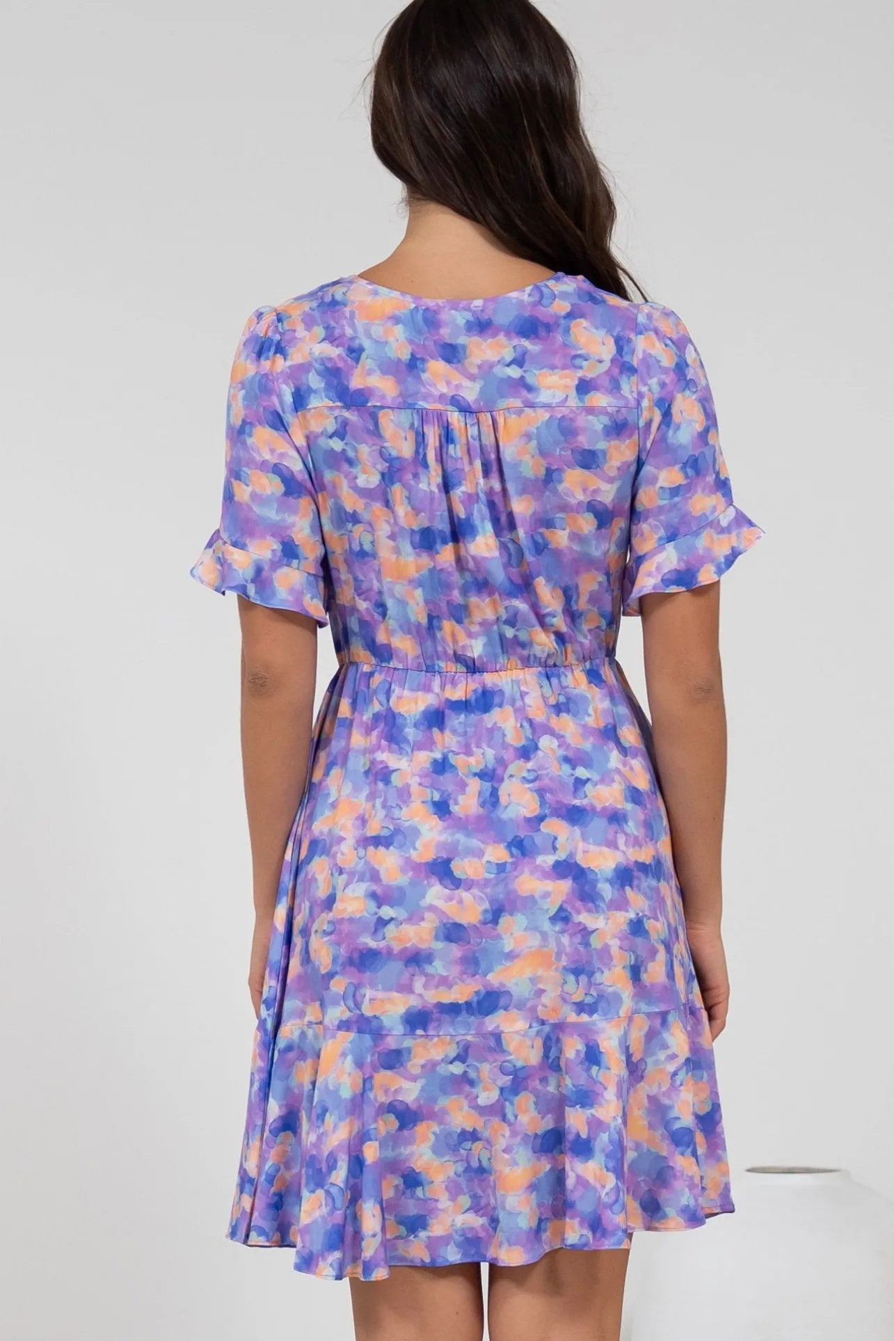 Handel Mini Dress in Confetti Print Purple>Salty Crush Best