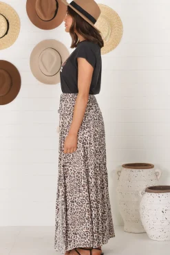 Hellen Maxi Skirt - High Waisted Skirt with Front Splits in Perrie Print><noscript><img width=