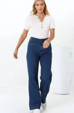 Jesse Jeans - High Waisted Wide Leg Jeans in Dark Denim><noscript><img width=